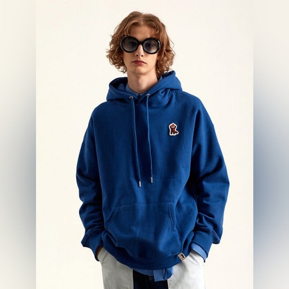 COQUET STUDIO Lesser Panda Skateboarder Oversized Hoodie Blue W concept Korean